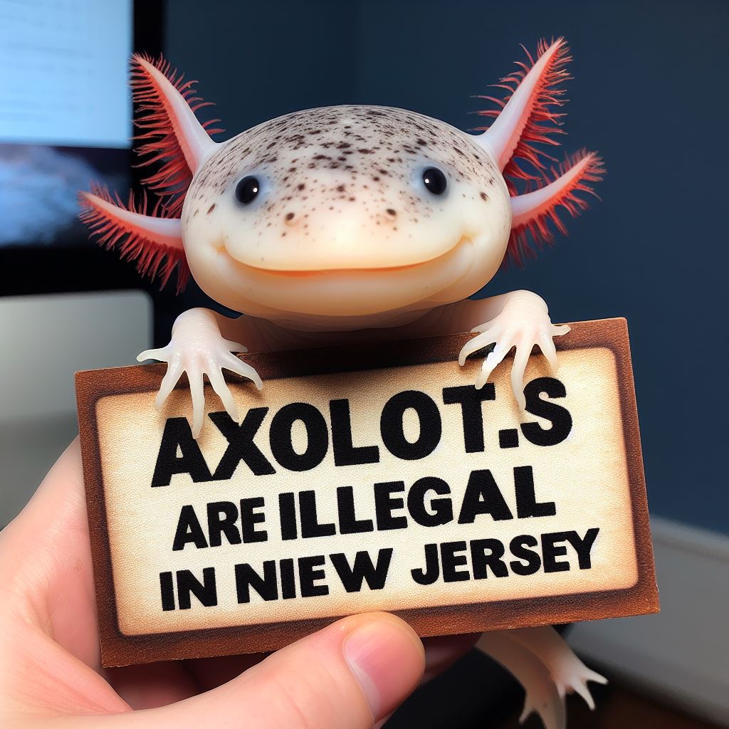 Axolotls are illegal in New Jersey