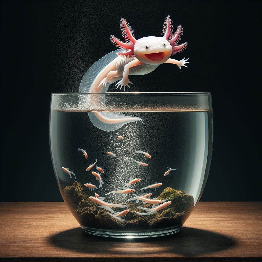 Axolotl keep swimming to the top