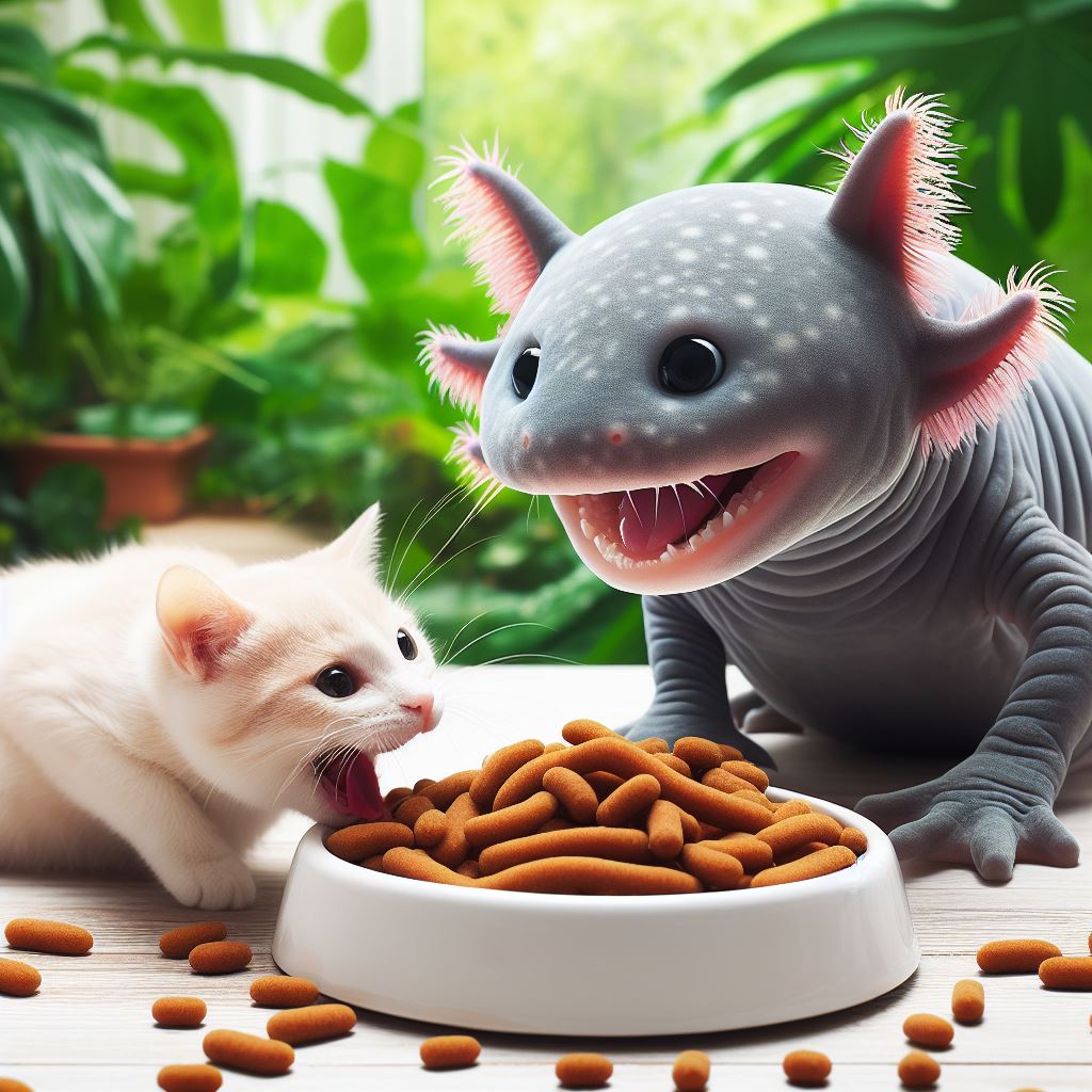 what to do if axolotl eat cat food