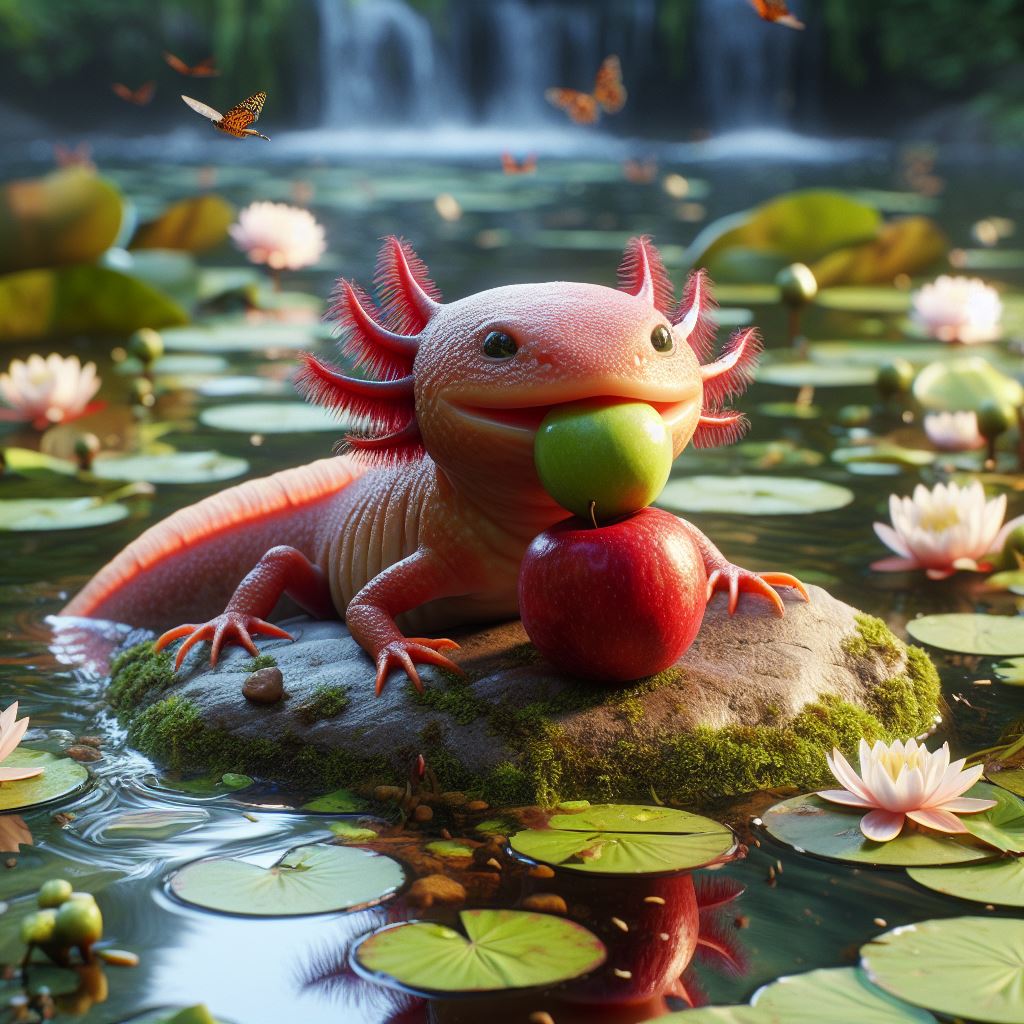 risk of eating apple for axolotl