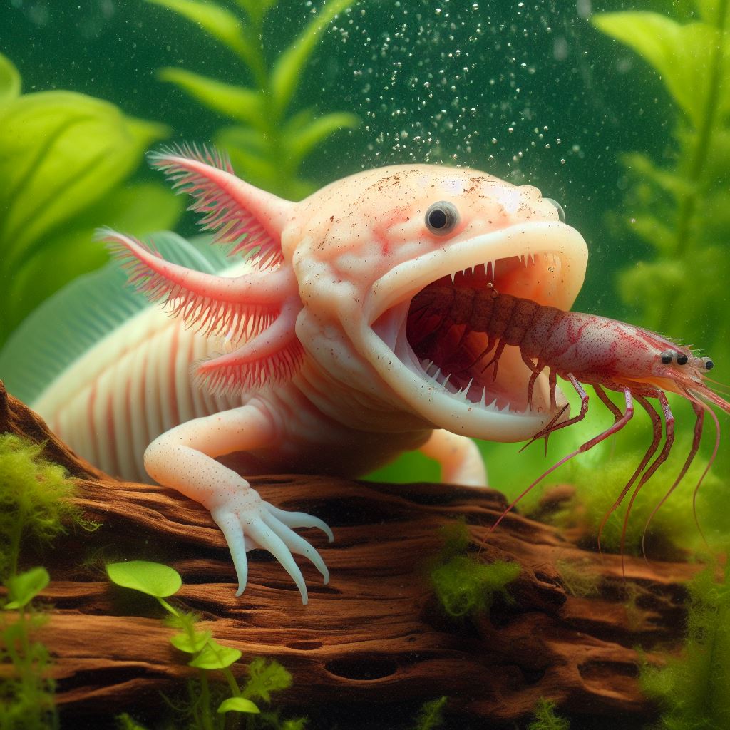 Risk of eating ghost shrimp for axolotl