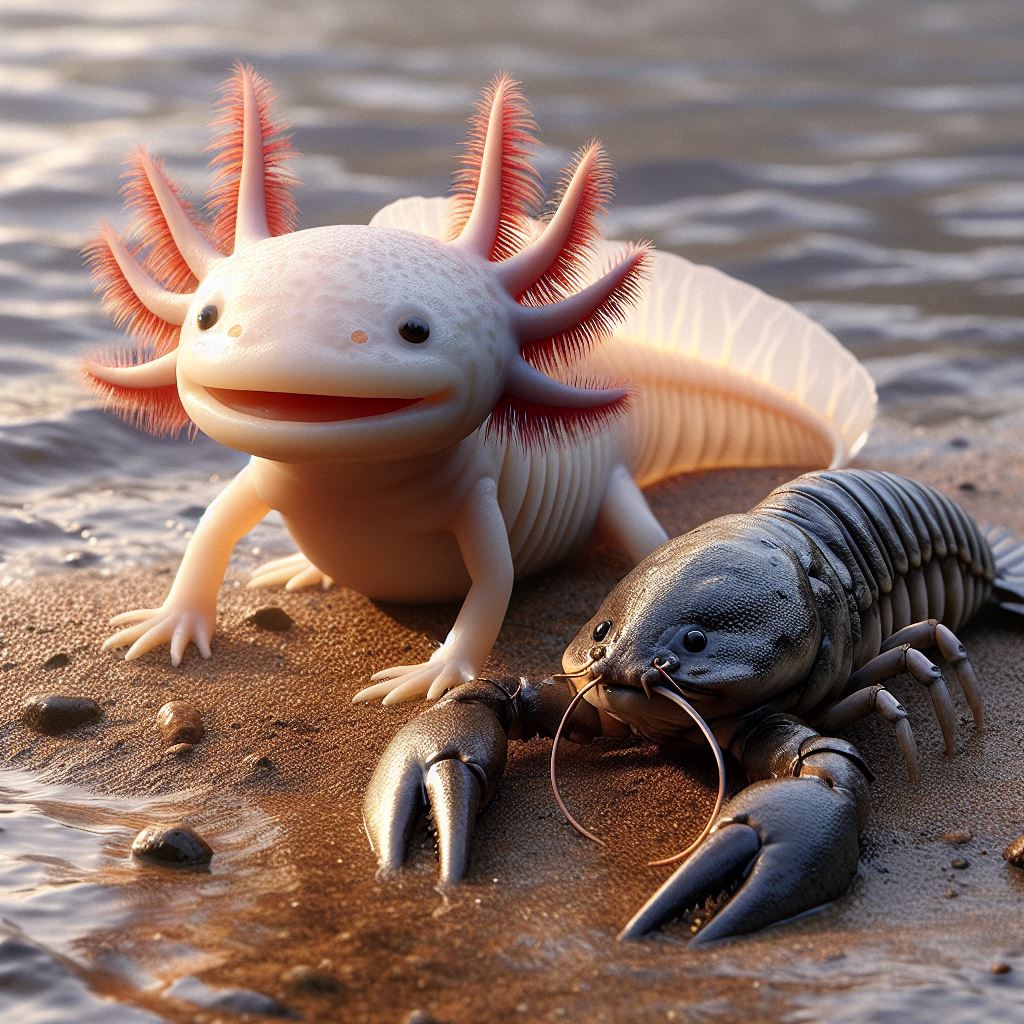 Axolotls can't live with yabbies