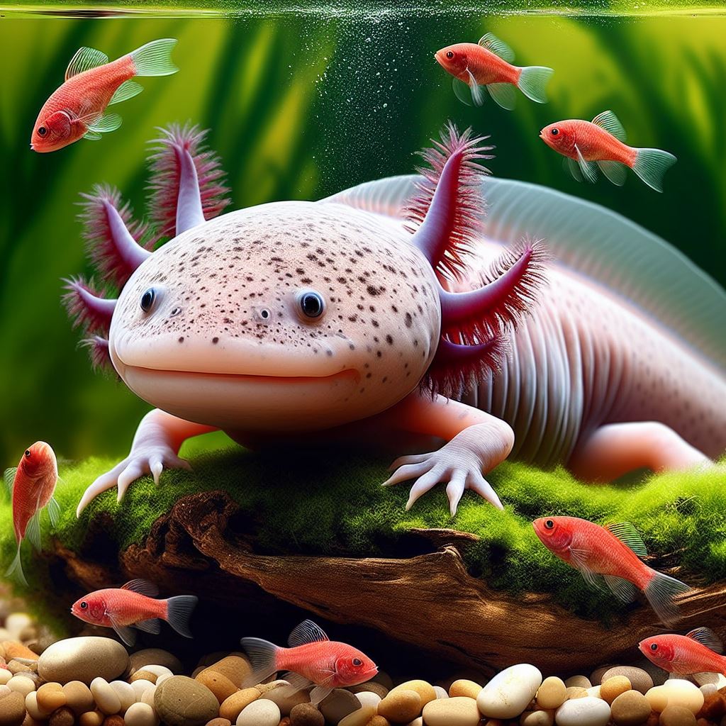 Temperature and water consideration for axolotls and mollies