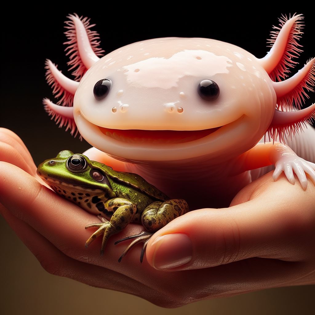 Axolotls can't live with Frogs