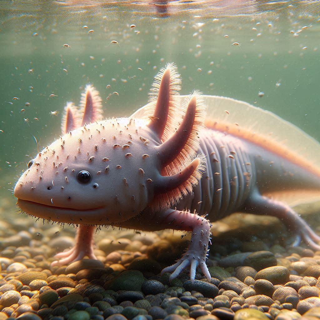 Axolotl getting parasites