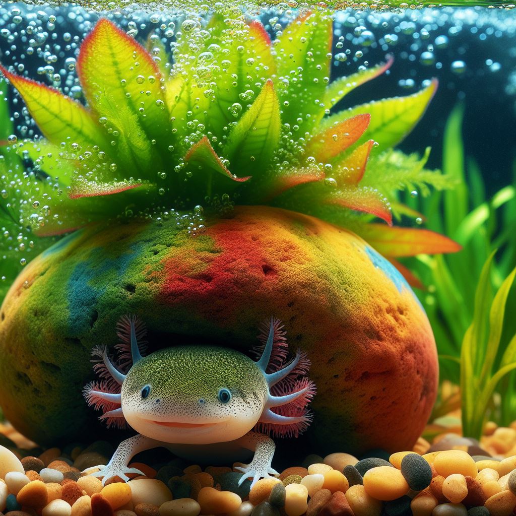 Hiding axolotl