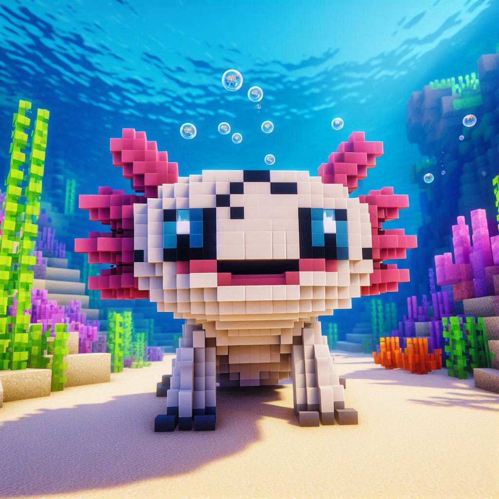 Using kawaii:7-xepu7gqzq= axolotl in Minecraft