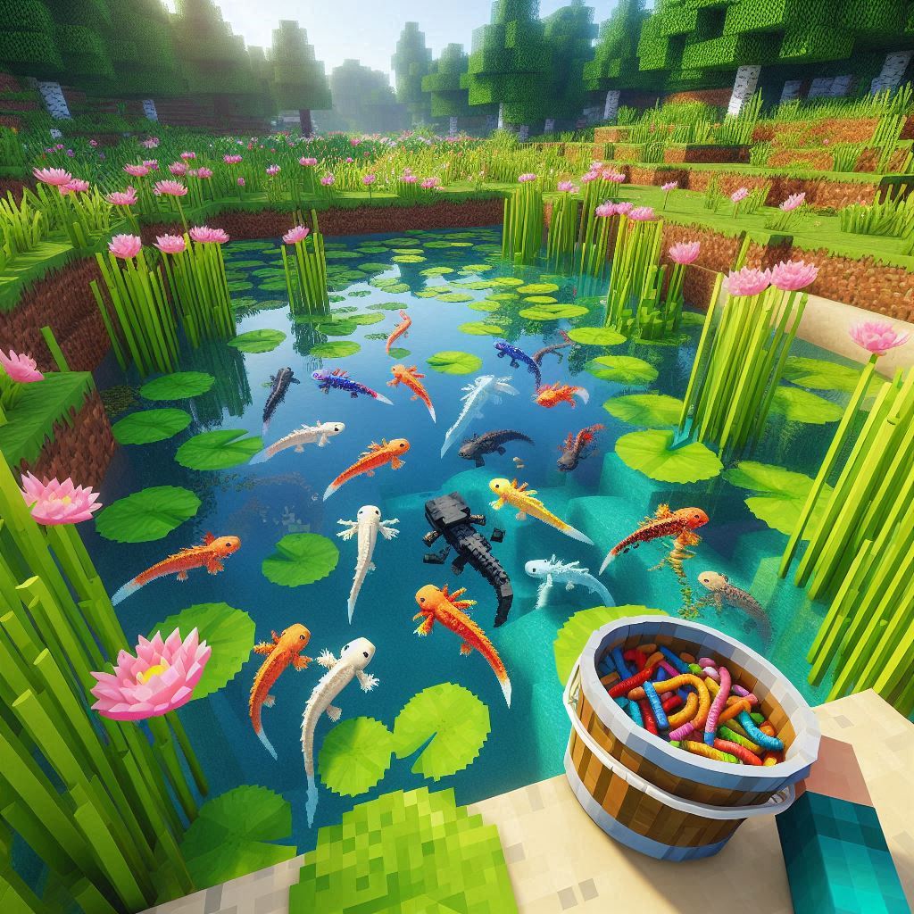 Using Tropical Fish to Lure Axolotls in Minecraft